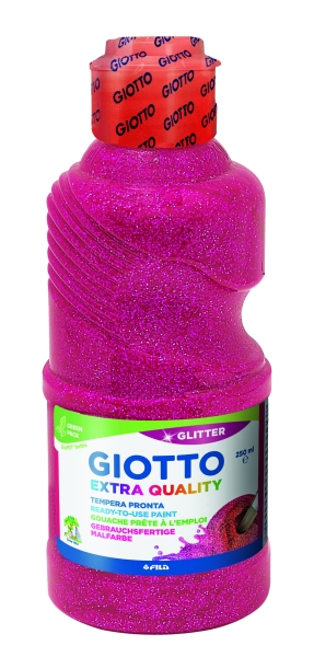 Giotto Extra Quality Glitter Tempera - 250ml - Lispa para el Uso - Botella Bio Pet - Color Magenta