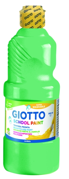 Giotto School Paint Tempera - 500ml - Lista para el Uso - Super Lavable - Botella Bio Pet - Color Turquesa