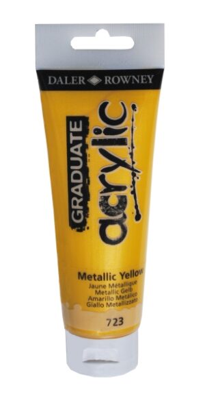 Daler Rowney Graduate Pintura Acrilica - Tubo de Plastico - 120ml - Color Amarillo Metalico