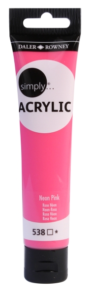 Daler Rowney Simply Pintura Acrilica - Tubo de Plastico - 75ml - Color Rosa Neon