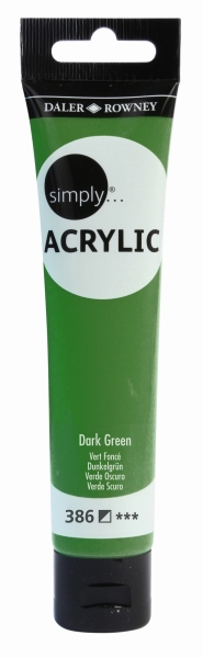 Daler Rowney Simply Pintura Acrilica - Tubo de Plastico - 75ml - Color Verde Oscuro