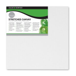 Daler Rowney Simply Bastidor Entelado - 15x15cm - Imprimacion Triple - Grano Medio - 100% Algodon sin Acido - 250g - Color Blanco