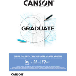 Canson Graduate Vegetal Bloc Encolado de 40 Hojas A4 - 75g - Color Blanco