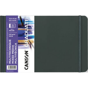 Canson Graduate Mix Media Cuaderno - 36 Hojas de 21.6x14cm - 200g - Grano Fino - Color Blanco