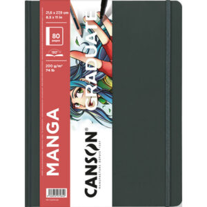 Canson Graduate Manga Cuaderno con 40 Hojas - 21.6x27.9cm - 200g - Grano Liso - Color Blanco