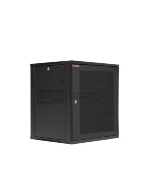 WP RWC-09606-B Armario Mural 9U - Puerta de Acero Perforada - Cerradura de Seguridad - 540x600x445mm - Color Negro