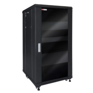 WP RNV-22606-B Armario de Suelo para Video y Audio 22U - Puerta de Cristal - Cerradura de Seguridad - 600x600x1166mm - Color Negro