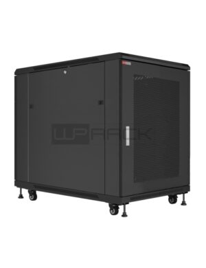 WP RSB-10608-B Armario de Suelo para Redes 10U - Puerta de Acero Perforada - Cerradura de Seguridad - 600x800x594mm - Color Negro