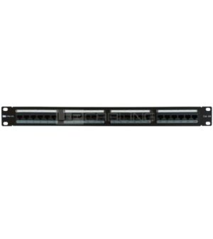 WP Patch Panel de 24 Puertos RJ45 CAT6A UTP - 1U IDC - Color Negro