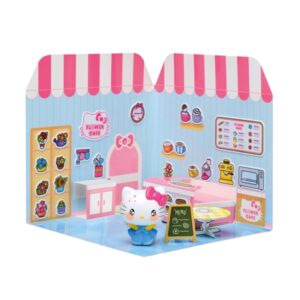 Comansi Sticker House Hello Kitty Flower Cafe - Incluye Figura - Stickers Lavables -  Escenario Adorable - Juego Creativo