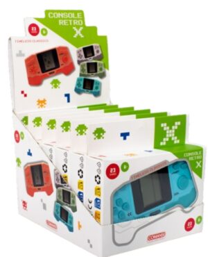 Comansi Pack 6 Consolas Retro X Portátil - 23+ Juegos - Pantalla Monocroma - Diseño Compacto - Estilo Vintage - Ideal para Viajes - Colores Variados