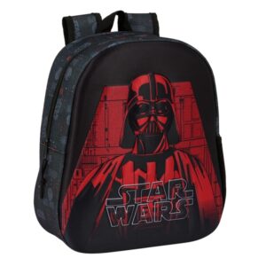 Safta Star Wars Mochila 3D de 8.64L - Portabotellas - Tarjeta de Identificacion Personal - Hombreras Acolchadas - 27x33x10cm - Color Negro