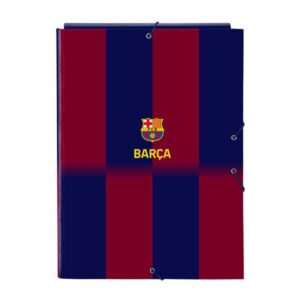 Safta F.C.Barcelona Carpeta 3 Solapas - Tapas Duras Forradas - Cierre con Gomas Elasticas - Formato Folio - 26x33.5x2.5cm - Color Rojo y Azul