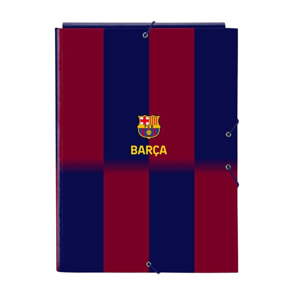 Safta F.C.Barcelona Carpeta 3 Solapas - Tapas Duras Forradas - Cierre con Gomas Elasticas - Formato Folio - 26x33.5x2.5cm - Color Rojo y Azul