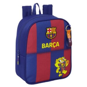 Safta F.C.Barcelona Mochila Guarderia de 6L - Adaptable a Carro - Tarjeta de Identificacion Personal - Cierre de Cremallera - 22x27x10cm - Color Rojo y Azul