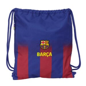 Safta F.C.Barcelona Saco Mochila de Tiras - Bolsillo Lateral con Cremallera - 35x40x1cm - Color Rojo y Azul
