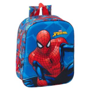 Safta Spider-Man Mochila Guarderia 3D de 6L - Asa de Mano Superior - Asas Regulables y Acolchadas - Cierre de Cremallera - 22x27x10cm - Color Rojo y Azul
