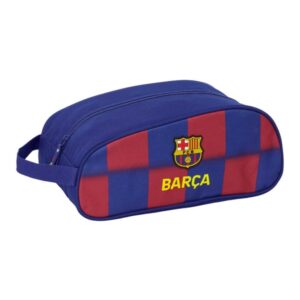 Safta F.C.Barcelona Zapatillero de 9.18L - Ovalado - Asa de Mano - Cierre de Cremallera - 34x15x18cm - Color Rojo y Azul