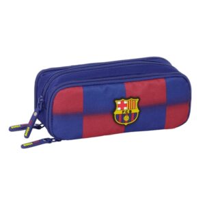 Safta F.C.Barcelona Estuche Portatodo de 1.345L - 3 Compartimentos - Laterales con Apertura Total - Cierre de Cremallera - 21x8x8cm - Color Rojo y Azul