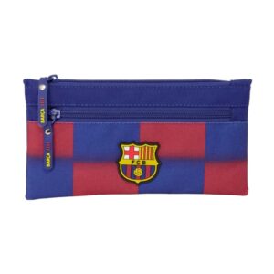 Safta F.C.Barcelona Estuche Portatodo de 0.25L - 2 Compartimentos - Bolsillo Lateral - Cierre con Cremallera - 22x11x1cm - Color Rojo y Azul