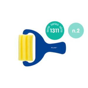 Milan 1311 Rodillo de Esponja Franjas Horizontales de 70mm - Mango de Plastico Corto - Color Azul