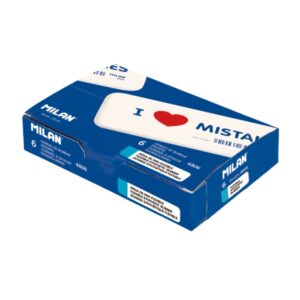 Milan 4806 Gomas de Borrar Biseladas - Miga de Pan - Caucho Sintetico - Envueltas Individualmente - Gigantes - Color Blanco