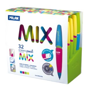 Milan Capsule Mix Expositor con 32 Portaminas 0.7mm - Dureza 2B - Colores Surtidos