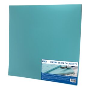 Milan Carving Block Plancha de Grabado - Vinilo Flexible - Formato XXL - 30x30x0.6cm - Color Azul