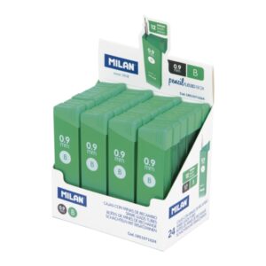 Milan Expositor con 24 Cajas de 12 Minas Grafito 0.9mm - Dureza B - Color Gris Oscuro