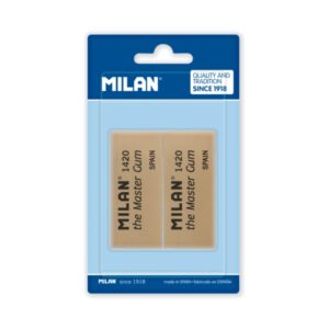 Milan Master Gum Pack de 2 Gomas para Bellas Artes - Miga de Pan - Caucho Sintetico - Color Marron