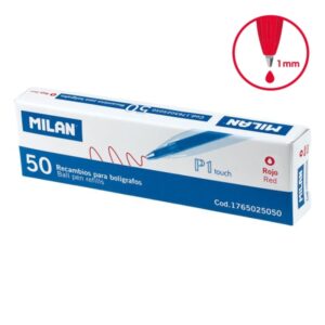 Milan P1 Touch Pack de 50 Recambios - Punta de 1mm - Color Rojo