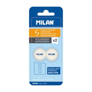 Milan Pack de 2 Gomas de Recambio Afilaborra Extension - Color Blanco