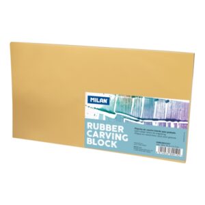 Milan Rubber Carving Block Plancha de Grabado - Caucho Suave - Formato L - 28x15.5x0.7cm - Color Marron