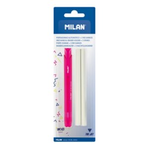 Milan Tri Jet Acid Portagomas Automatico - Triangular - 2 Gomas de Recambio - Colores Surtidos