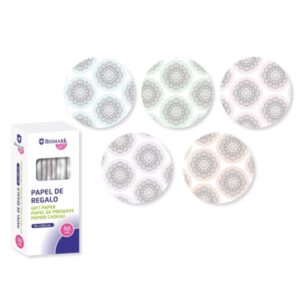 Bismark Mandalas Rollo de Papel Regalo - Medidas 70cmx200cm - 5 Diseños Diferentes