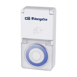 Orbegozo PG 10 Programador 24 Horas - Potencia hasta 3680W - Proteccion IP44 para Uso en Exterior - Intervalos de 15 Minutos - Uso Facil e Intuitivo - Color Blanco