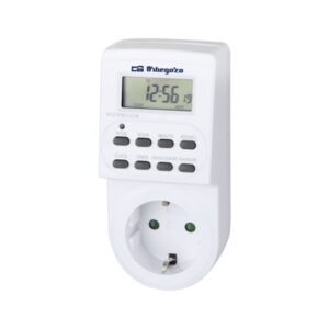 Orbegozo PG 20 Programador Digital Semanal - Potencia hasta 3600W - Funcion Aleatoria - Uso Facil e Intuitivo - Intervalo Minimo de 1 Minuto - Color Blanco