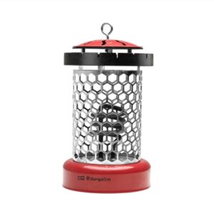 Orbegozo LO 8000 Estufa Electrica Compacta y Segura - Potencia 400W - Gancho Incorporado - Rejilla de Seguridad - 2 Niveles de Calor - 145x250x155mm - Color rojo