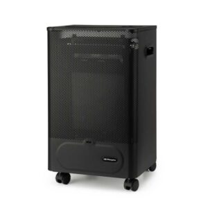 Orbegozo HBF 50 Estufa a Gas Compacta de Llama Azul - Potencia Calorifica de 2000W - Triple Sistema de Seguridad - Clase Energetica B - Ruedas y Asas de Transporte - Gas Butano/Propano - 35x60x32cm - Color negro