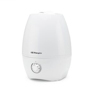 Orbegozo HU 2055 Humidificador 350mL/h - Potencia 30W - Deposito de 5L - Purifica y Neutraliza Malos Olores - Ajustable 360° - Caudal Regulable - Apagado Automatico - Indicador LED - Color blanco