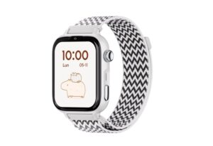 Savefamily Reloj Inteligente Infantil SaveWatch Plus 2 - Pantalla Amoled - Carcasa Blanca - Correa Tela ZigZag