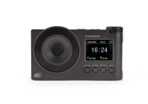 Thomson Radio FM DAB+ con Altavoz Bluetooth - 30 Memorias DAB+ y 30 Memorias FM - Actualizacion Automatica de Emisoras - Pantalla LED Retroilumiada - Color Negro
