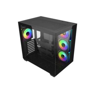 Cooler Master Elite 681 Caja Semitorre ATX/MicroATX/Mini-ITX - 4 Ventiladores 120mm RGB - Vista Panoramica - Doble Camara - Audio - 2xUSB-A - 1xUSB-C - 520x344x440mm - Color Negro