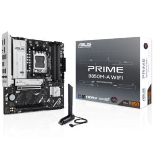 Asus Prime B850M-A WIFI Placa Base AM5 -WiFi, Bluetooth, 4x DDR5, 3x M2, 4x Sata III, PCIe 3.0, 4.0, USB 2.0, 3.2, USB-C, RJ-45, HDMI, DisplayPort - Factor de Forma MicroATX