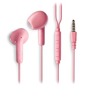 NGS CROSS FLIP Auriculares Intraurales con Microfono - Jack 3,5mm - Boton Multifuncion - Color Rosa