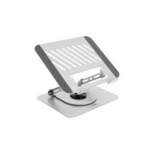 Tooq PH-DAFNE-S Soporte de Sobremesa para Portatil - De 11" a 17" - Acero - Rotacion 360 - Plegable y Portatil - Estable y Antideslizante - Ajustable - Color Plata
