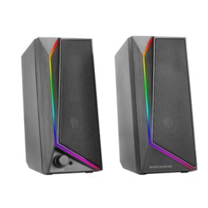 Mars Gaming MS72 Altavoces Gaming de 15W - Luces RGB - Jack 3.5mm - Procesador de Sonido DSP - 178x79x110mm - Color Negro