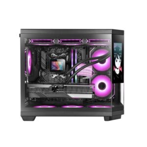 Mars Gaming MC‑3TCORELCDM Minitorre Ultracompacta - Soporte MicroATX/Mini-ITX - Triple Cristal Templado - Pantalla IPS de 7.2” Personalizable - 5 Ranuras de Expansion - 435x287x370mm - Color Negro