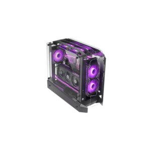 Mars Gaming MC-EDGE Caja Torre ATX - Soporte para Refrigeracion Liquida - Triple Cristal Templado - Formato Open Air - 7 Ranuras de Expansion - Color Negro