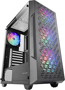 Mars Gaming MC-GEO Caja Torre ATX - 4 Ventiladores de 120mm FRGB - Rejilla Frontal Metalica - Doble Camara - 7 Ranuras de Expansion - Color Negro
